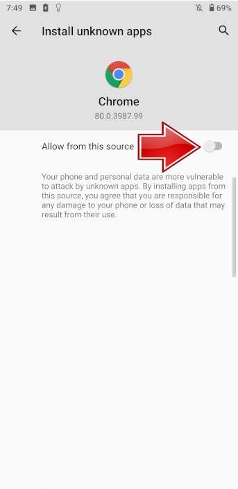 click the 'allow this source' button allow source